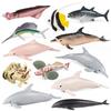 Ocean Animal Miniature Set: Dolphin, Tuna, Marlin, Swordfish Models.