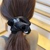 Elegant Headband, New Arrival, High-End Large Hair Ring, Charming Black Satin Butterfly Embroidery, Ponytail Hair Tie