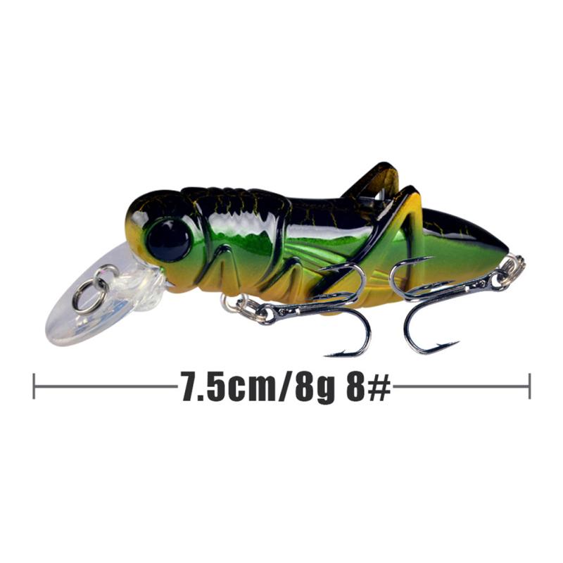 7,5 cm/8 g Græshoppe Fiskebait Flydende Minnow Wobler Fiskefluer Kunstig Hård Bait