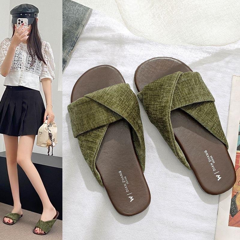 Simple High-End Style Minimalist Pure High-End Design Slippers Women'S Shoes Casual Trend Fashion