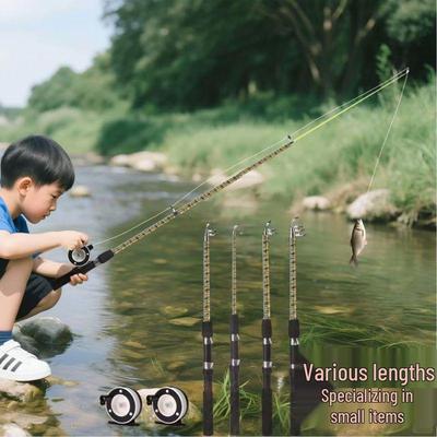 Children's Telescopic Fishing Rod Set for Crabs & Lobsters with Universal Reel and Fiberglass Ice Rod