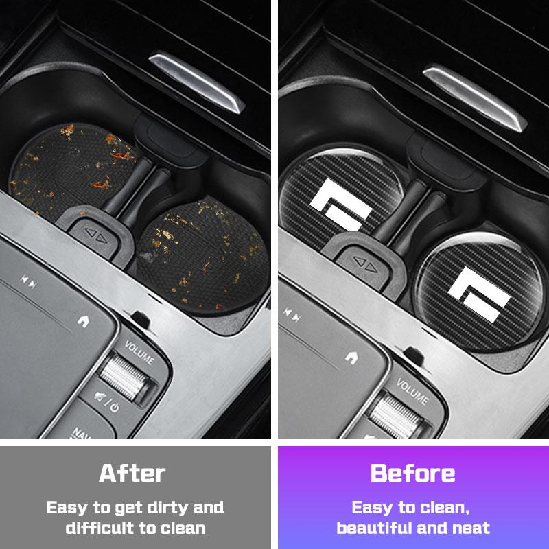 For BAIC Jishi Polestone 01 Rox 01 2026 2026 2026 Carbon Fiber Car Coaster Water Cup Mat Anti-slip Pad Accessories