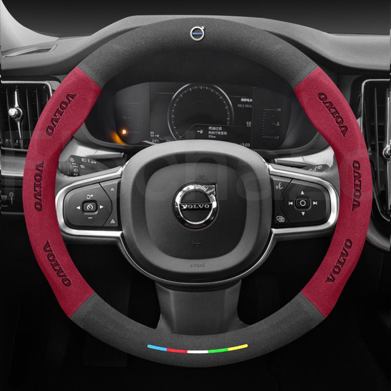 38cm Car Steering Wheel Cover For VOLVO S40 S60 S90 S80 C30 C40 C70 XC40 XC60 XC70 XC90 V40 V50 V60 V70 V90 2025 Suede Anti-slip