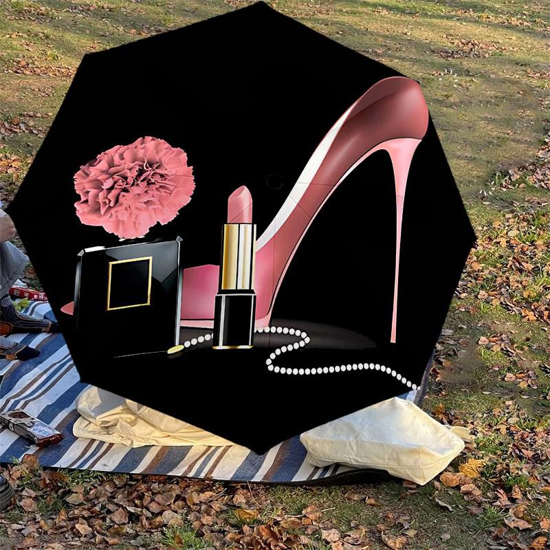 1 Stück Lippenstift-Regenschirm für High Heels – 8-Rippen verstärkt, tragbar, faltbar, für Reisen, geeignet für alle Jahreszeiten, Outdoor-Gebrauch – J324
