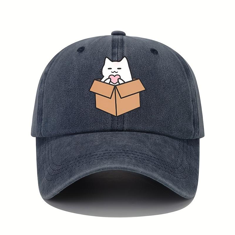 Cute Cat Printed Pattern Baseball Hat Cute Style Men's and Women's Casual Versatile Travel Sunscreen Hat