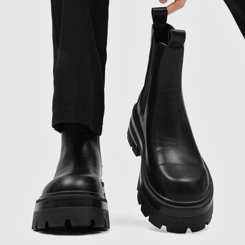 Long Boots Men`S Thick-Soled Cigarette Tube