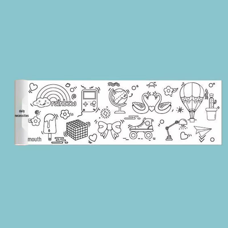 Children's Scroll Coloring Paper - Large Canvas for Doodle & Draw - Wall-Adhesive for Kindergarten & Baby Art