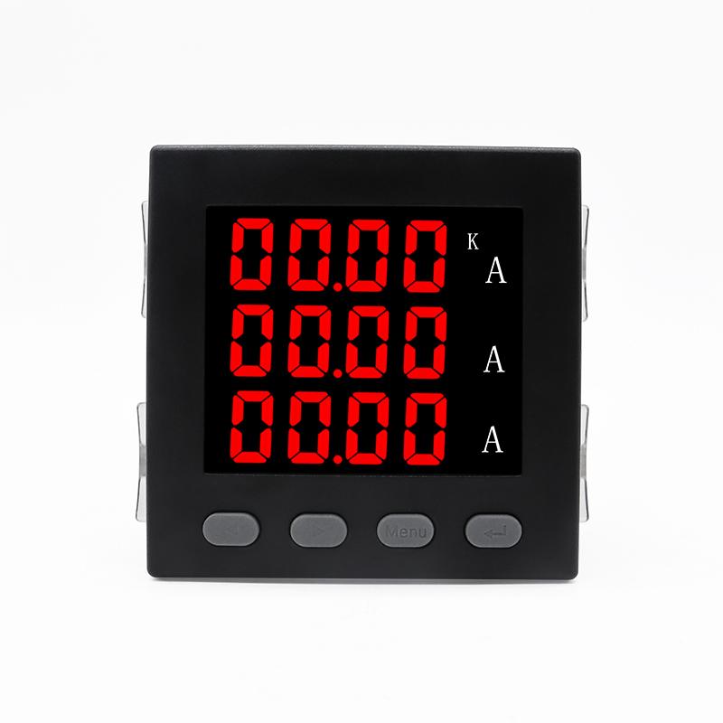 96*96*78MM Single/Three Phase Ammeter Panel Meter Digital Display Square Ampere With 100A 150A 200A CT