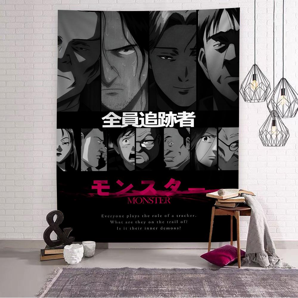 NNaoki Urasawa S Monster Anime Tapestry Art Printing Bohemian Wall Tapestries Mandala Decor Blanket
