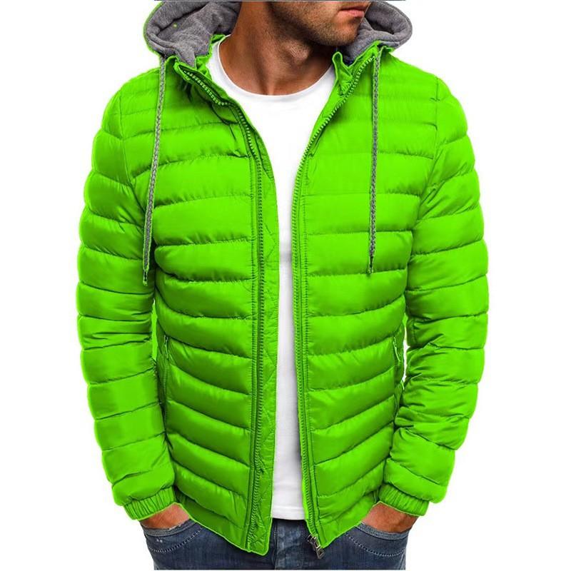 Men's Lightweight Puffer Jacket Hooded Warm Winter Quilted Coat Cotton