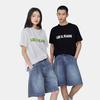 Lee SS25 Loose Fit Pleated Design Trendy Five-Point Denim Shorts Unisex shorts Light-Blue LUB009895203487A08125