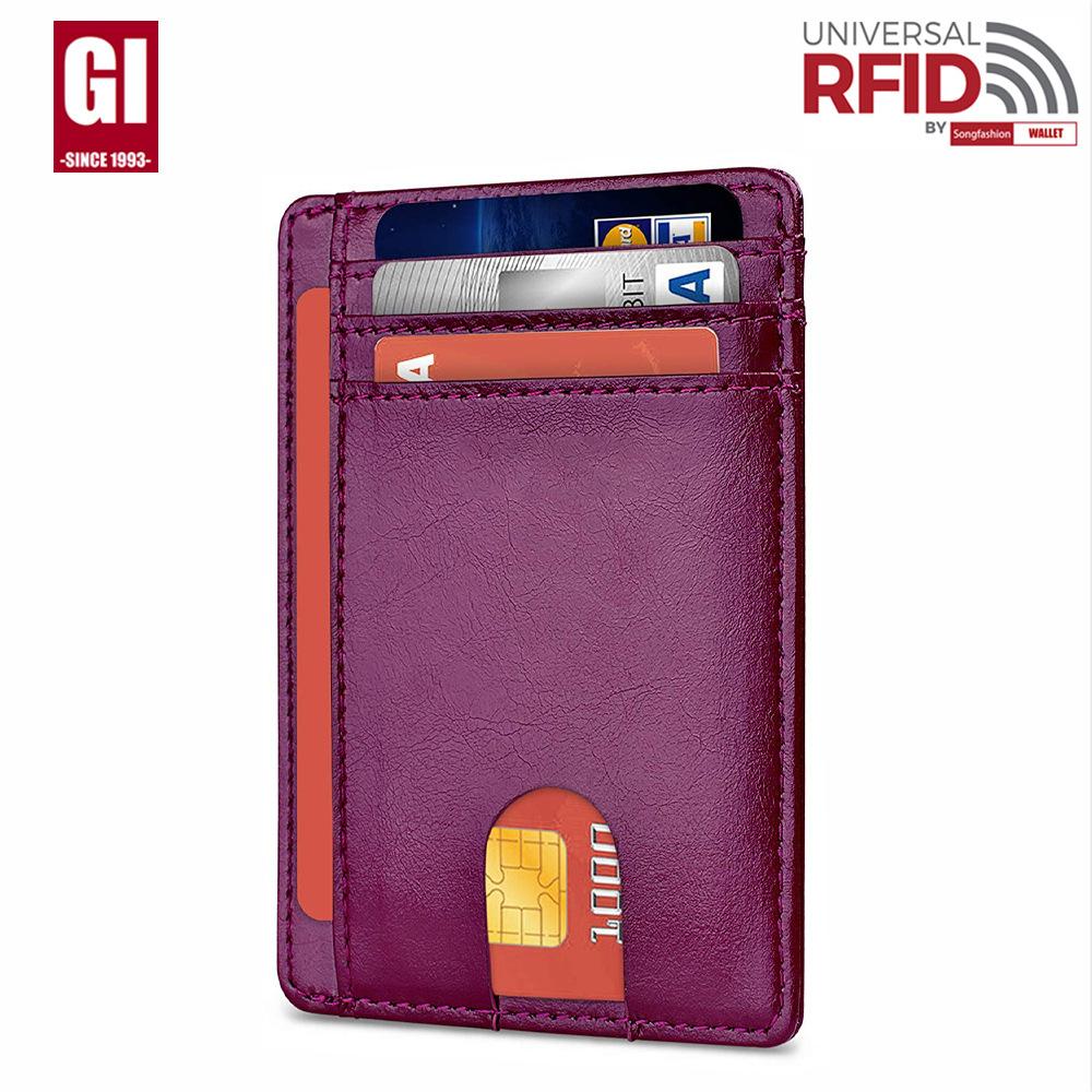 Card Bag Men's RFID Anti-theft Brush European and American Card Bag Men's  Card Holder