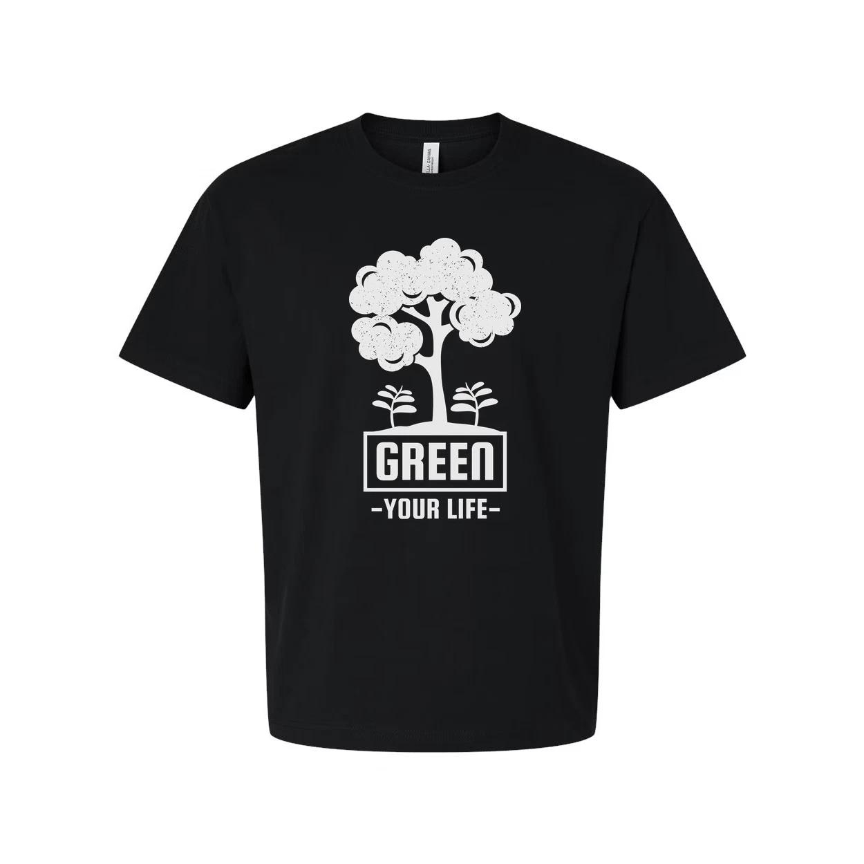 Gardening Themed Unisex T Shirt With Tree And Plant Graphic And Green Your Life S