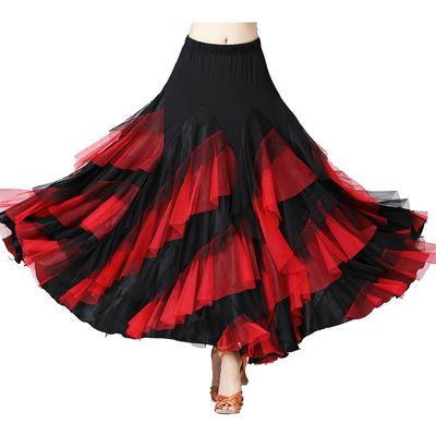 Women Dancing Costume Flamenco Waltz Ballroom Dance Skirt Classical Big Swing Spanish Long Skirt