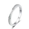 S925 Sterling Silver Women's Fashionable Simple Lined Moissanite Ring