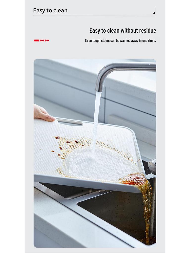 Antibacterial Double-sided Plastic Cutting Board - Kitchen Sloped Food-grade Chopping Board for Fruit