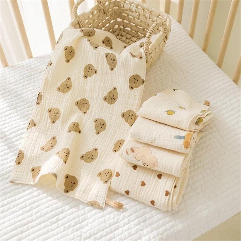 Cotton Muslin Baby Face Towels Long Burp Cloth for Newborn 4Layers of Gauze Children's Towel Kindergarten Hand Towels Baby Items