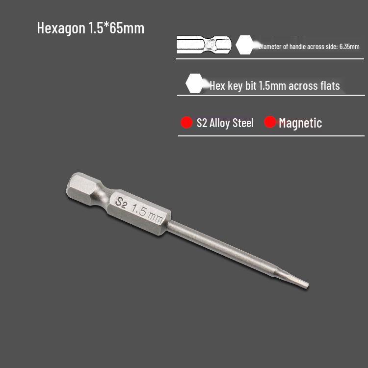 S2 Air Impact Hex Socket Bit Set, Pneumatic & Electric Screwdriver, 1/4 Strong Magnetic