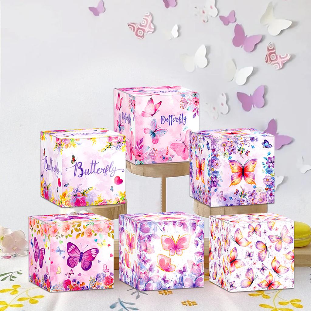 12/18pcs Pink Butterfly Gift Packaging Boxes Pink Butterfly Gift Boxes For Thoughtful And Detailed Gift Givers