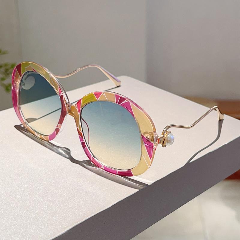 New DIY Christmas Limited Sunglasses Oversize Round Personalized Party Shades Funny Cute Cartoon Decor Sun Glasses