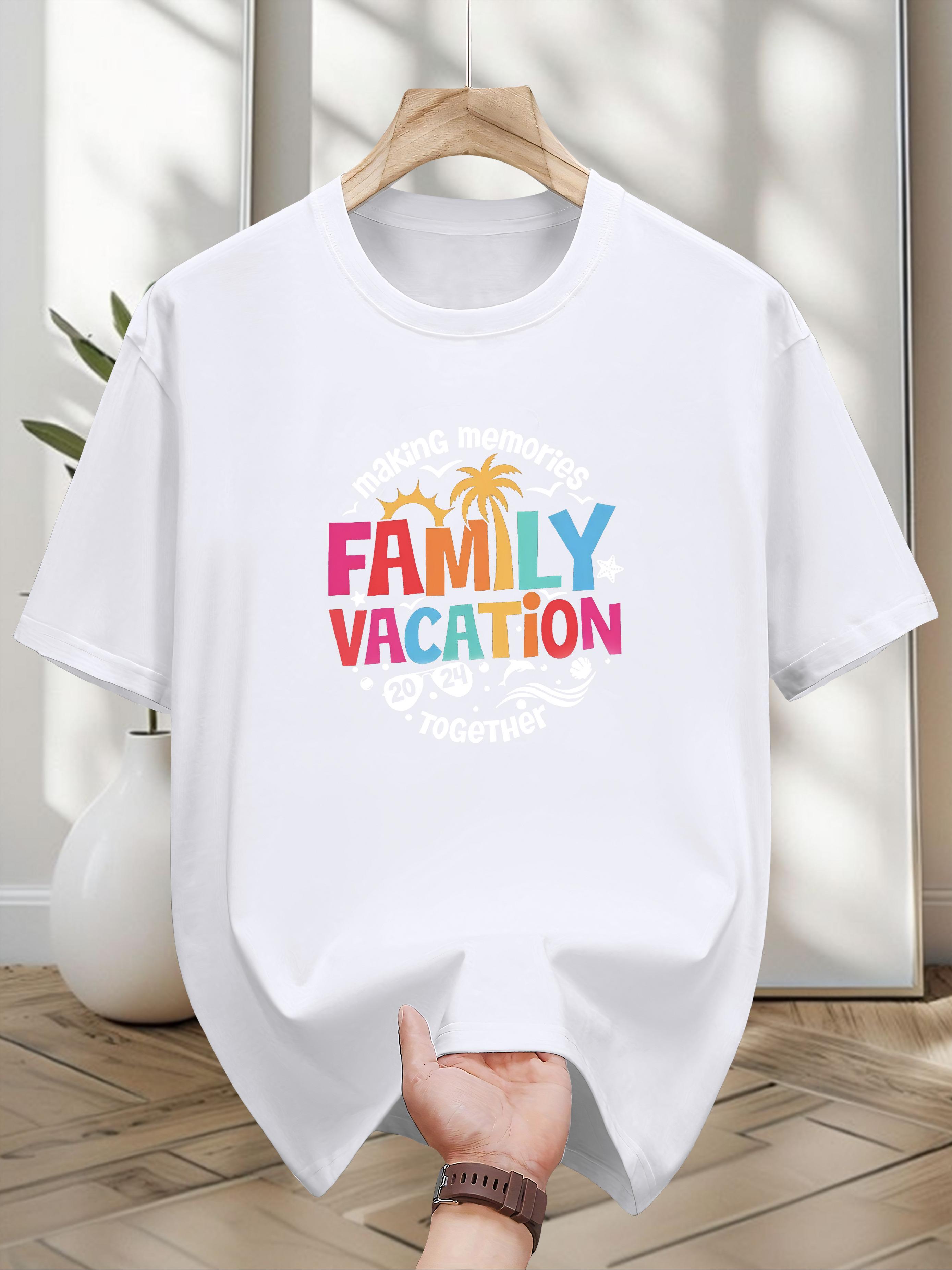 Crew Neck T-shirt - Casual Summer Tee with Making Memories Together Family Vacation Graphic S