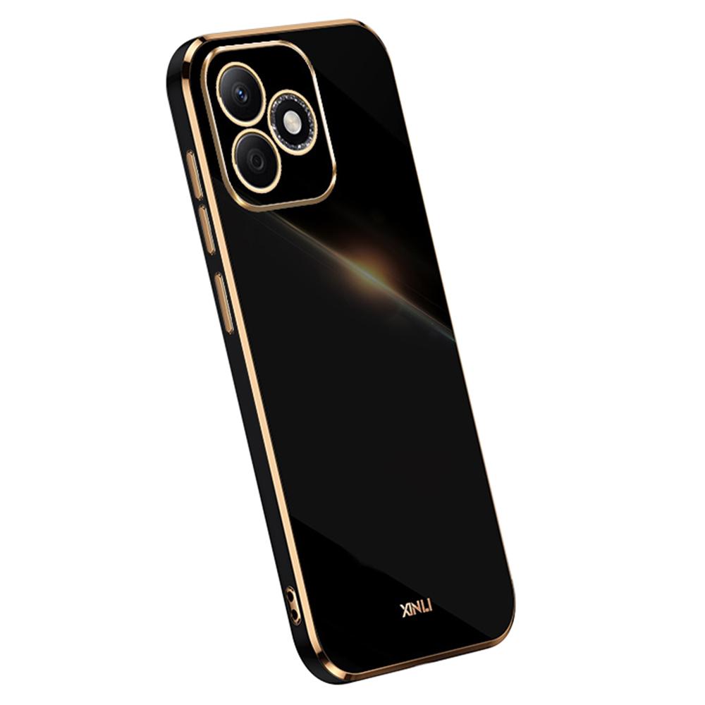 

XINLI For Honor X60i 5G Case TPU Phone Cover with Electroplating Frame Black
