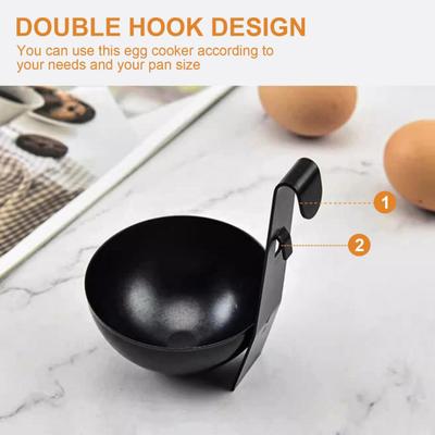2 st rostfritt stål äggpocherare non-stick hängande öron äggformar för mjukt hårt