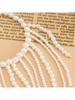 Ladies' Pearl Tassel Bracelet, Multi-layer Chain Tassel Bracelet, Adjustable Stainless Steel Statement Jewelry