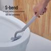 Curved Soft Bristle Toilet Brush with Long Handle for Deep Cleaning