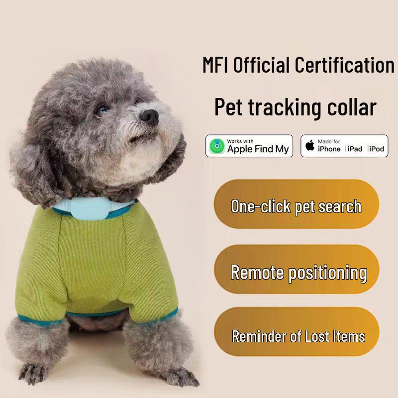 MFi Certified Smart Pet Collar with Locator & Protective Tracker Cover
