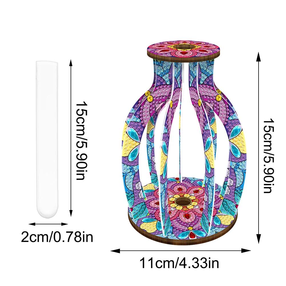 Holz Schönes Muster Diamant Mosaik Strass Vase Diamant Malerei Tischvase Ornamente Set für Anfänger