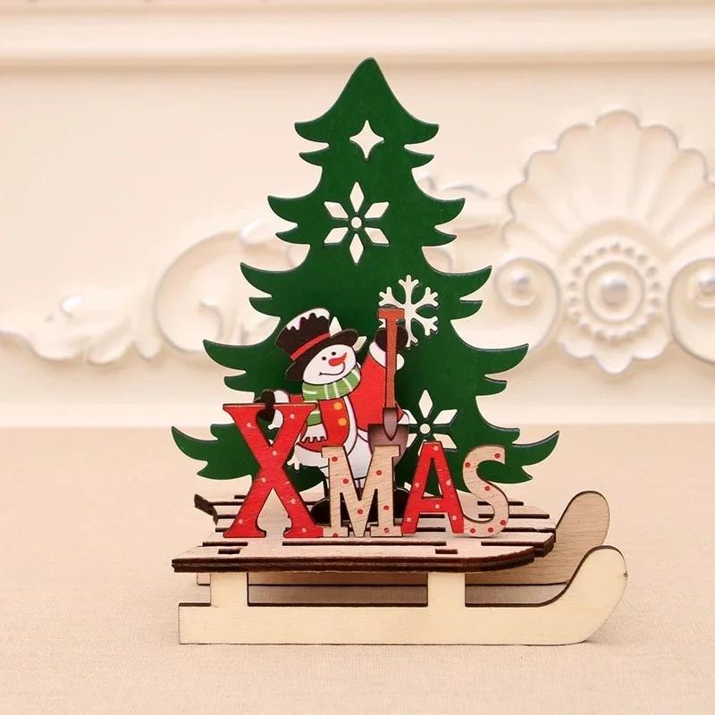 Wooden Elk Christmas Decoration for Home Splice Deer Xmas Ornaments Kids Gift for Home Christmas Party Decorations