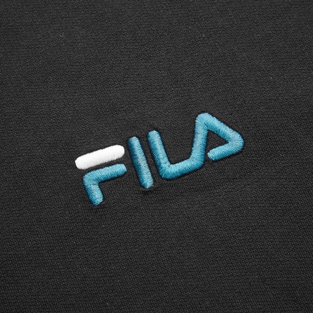 FILA X FUSION Series Brand Logo Loose Knit Hoodie Men Hoodies Black T11M133204A-BK