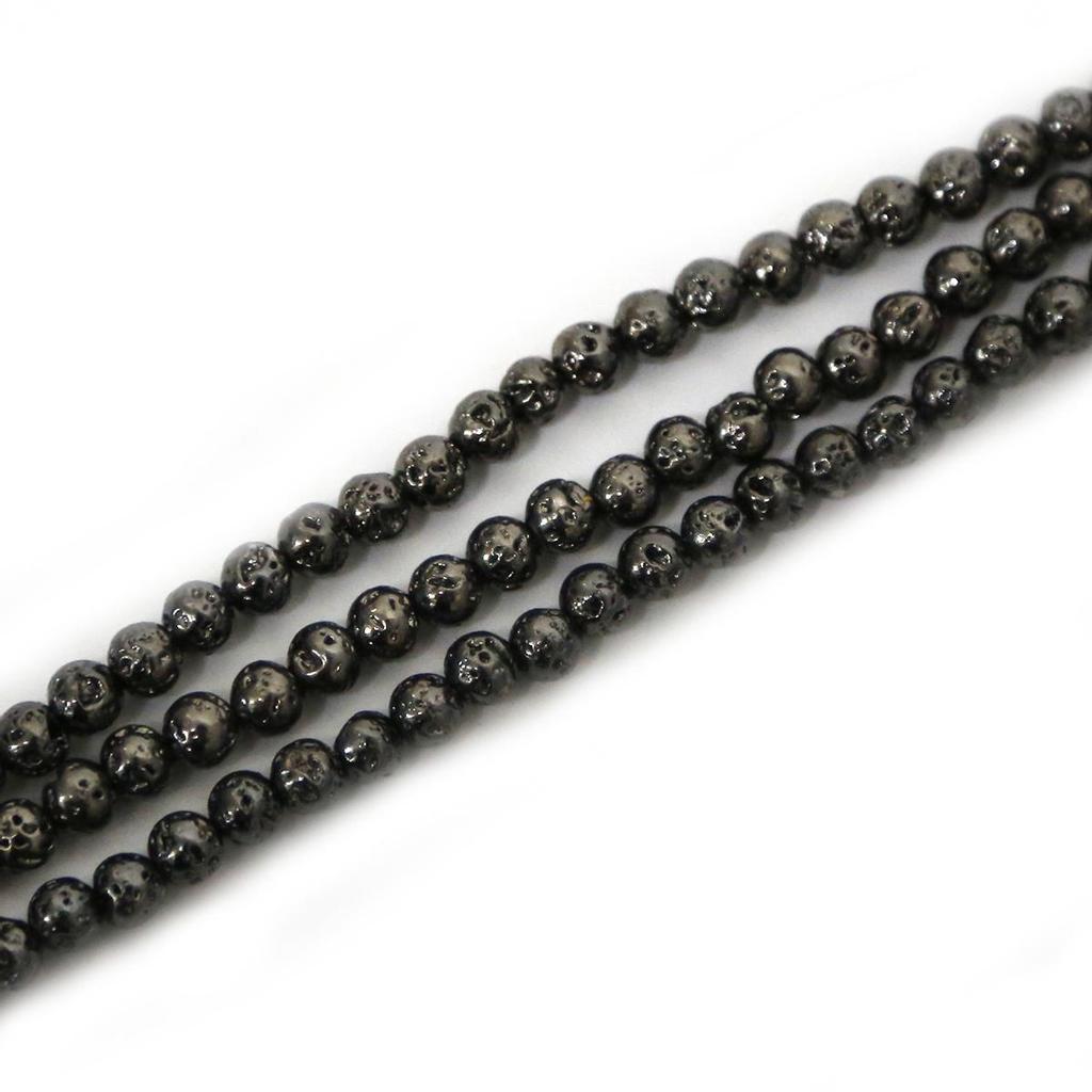 Přírodní lávový kámen kulaté hematitové korálky pro 4 6 8 10 mm vyšívání na výrobu šperků