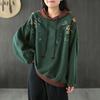 Brown Hoodies Embroidered Clothes Hooded Red Sweatshirts Women Loose Green Baggy Aesthetic Thick Trend