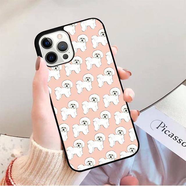 Cute Cartoon Bichon Frise Phone Case for iPhone 17 Air 16 16e 15 Plus for Apple 13 11 12 14 Pro Max Cover coque fundas