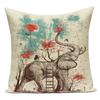 Vintage Style African 3D Animals Elephant Decorative Pillows Case Polyester Sofa Cushion Cover For Living Room Decoration