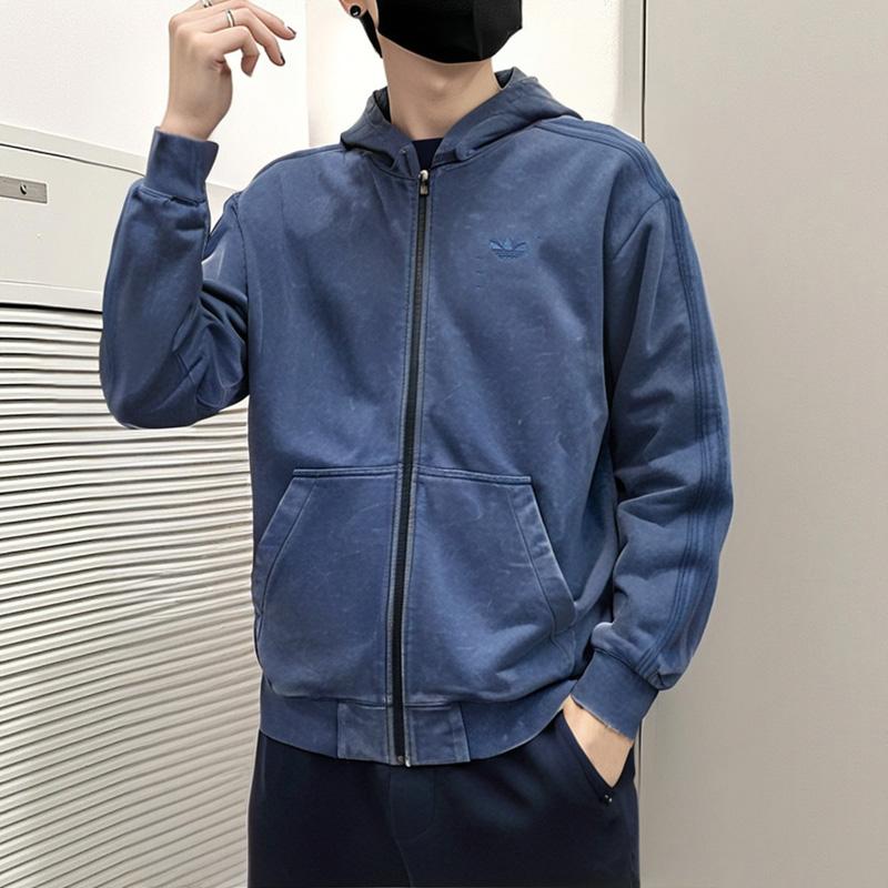 Adidas Originals SS25 Comfortable Warm Durable Hooded Jacket Men Jacket Uniform-Blue KA6759