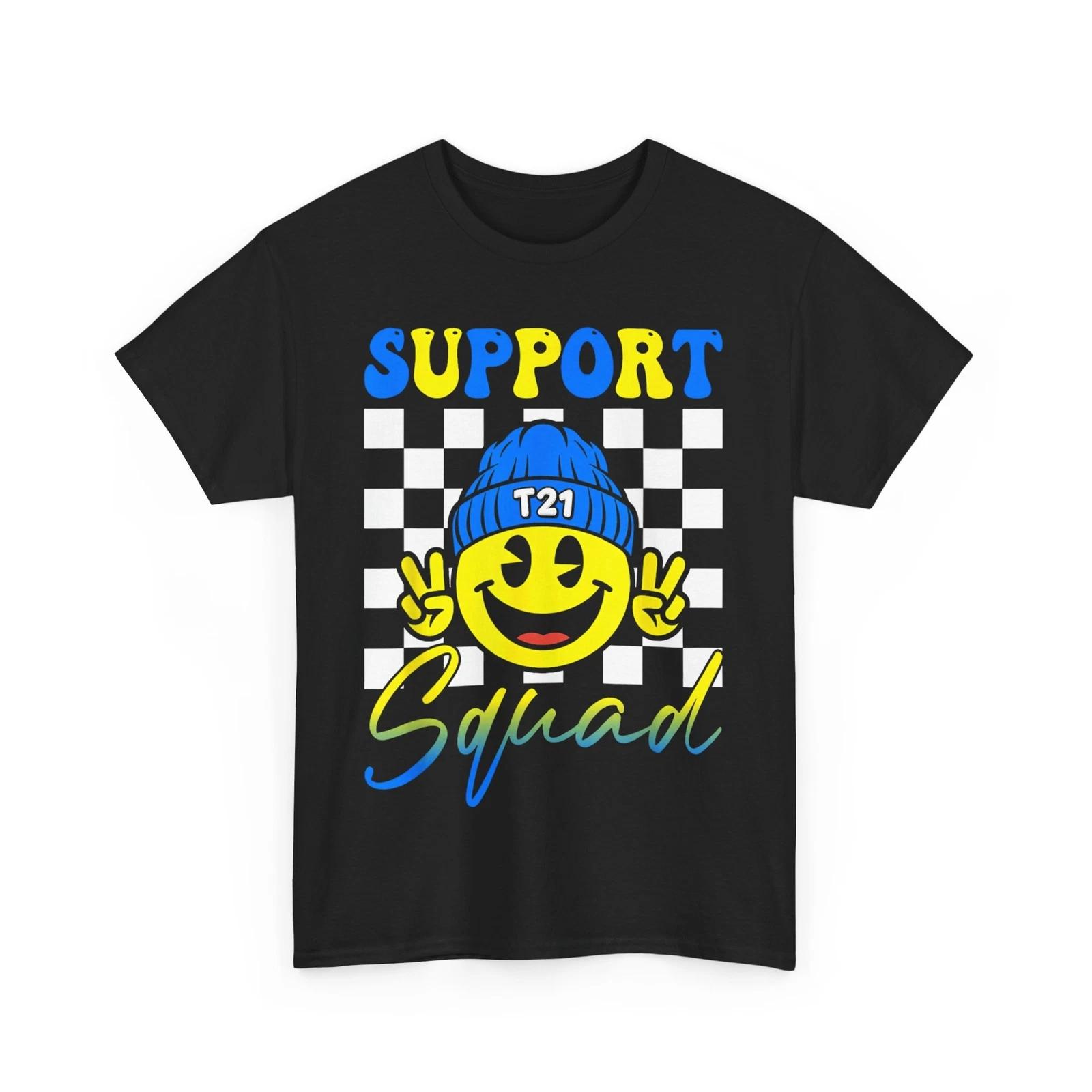 Down Syndrome Awareness Shirt, T21 Support Squad Women Men Shirt XL