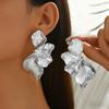 Exaggerated Irregular Metal Dangle Earrings for Women Vintage Geometric Statement Drop Earrings Punk Rock Jewelry Accessories