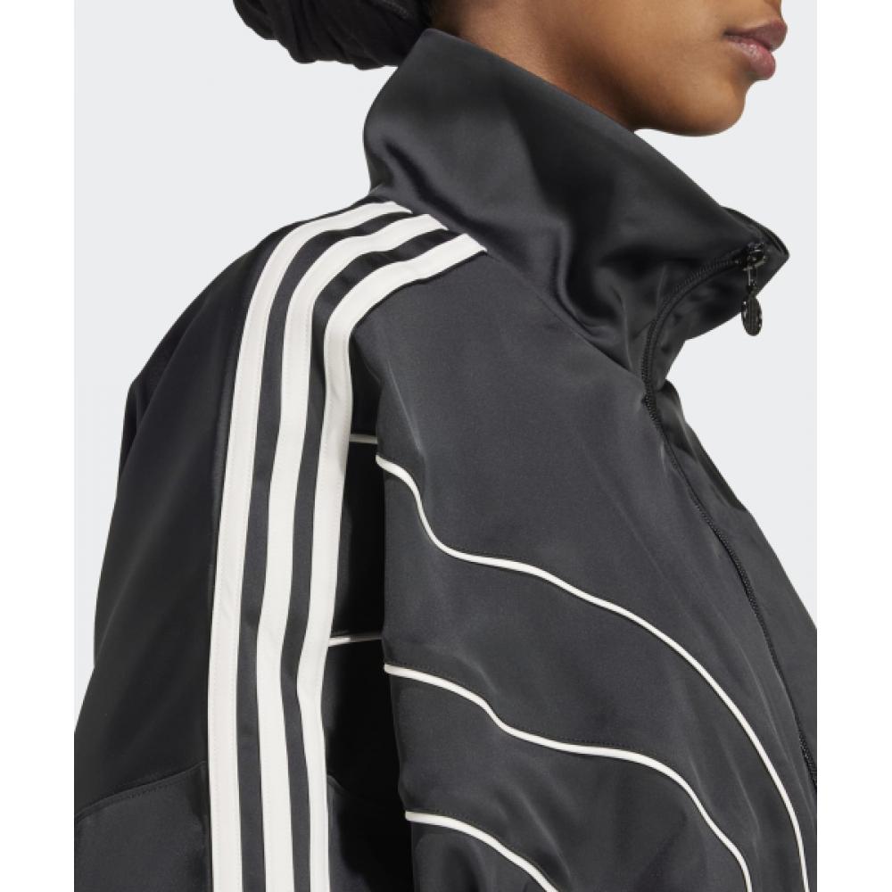 Adidas Piping Loose Crop Track Top Black Iw5678