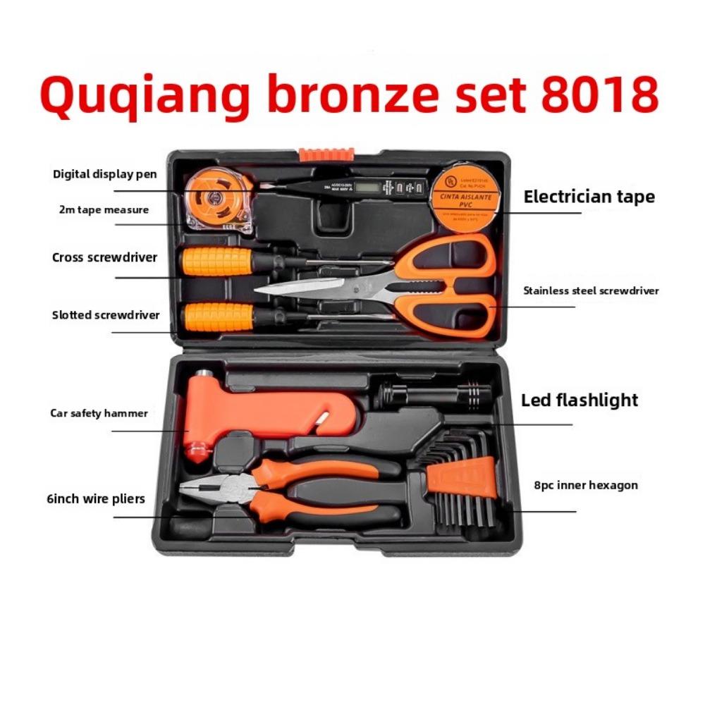 

Многофункциональный набор бытовых аппаратных инструментов, набор электрика и столяра, комбинированный, для технического обслуживания, портативный ящик для инструментов Stubborn Bronze Set 8018