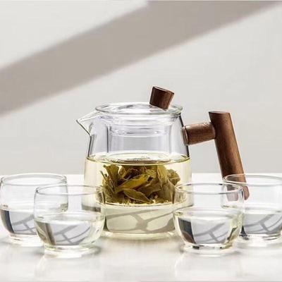 YUZUN Borosilicate Glass Teapot & Cup Set for Stove Brewing