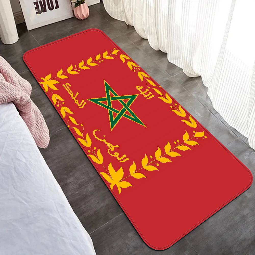 Morocco Map Flag Room Mats Anti-slip Absorb Water Long Strip Cushion Bedroon Mat Household Carpets