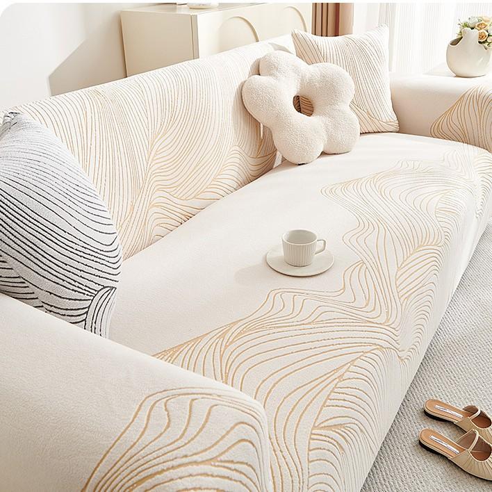 New Nordic Style Jacquard Velvet Thickened Sofa Cover Elastic Full Cover Cloth Towel Fabric Four Season Universal Protective Cover