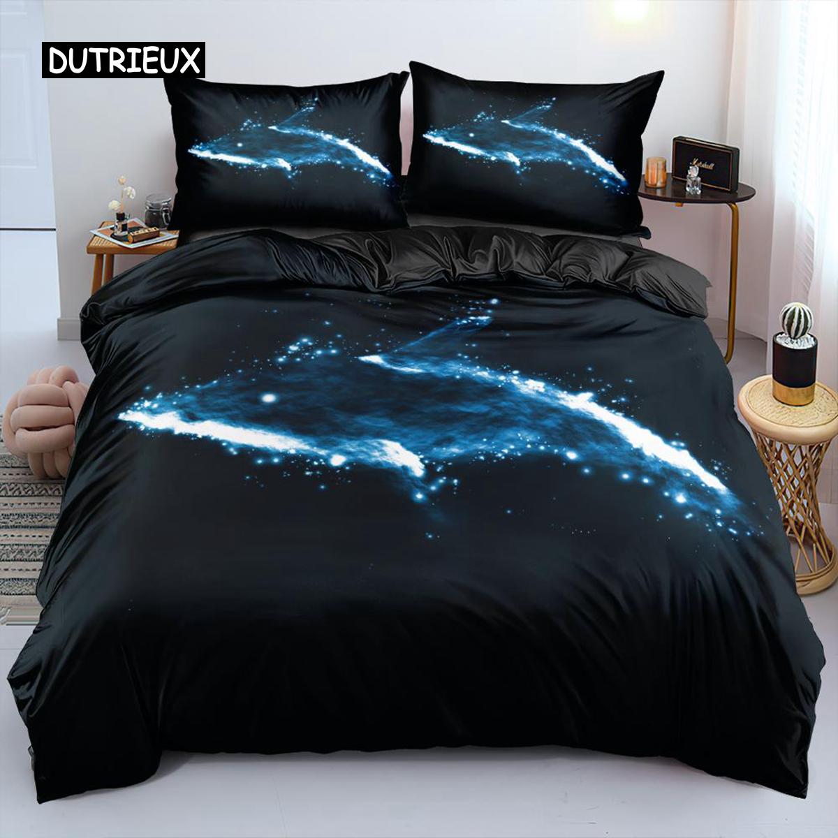 

Пододеяльник «Морская жизнь» из микрофибры King Blue Ocean с рисунком дельфина и черепахи, комплект постельного белья для двоих в гавайском стиле для отдыха, пододеяльник EU single(135x200cm)