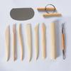 Wood Handle Clay Scraping Tools 10 Piece Pottery Shaping Tool with Wire Cutter Circular Trimming Tool for Clay Sculpting