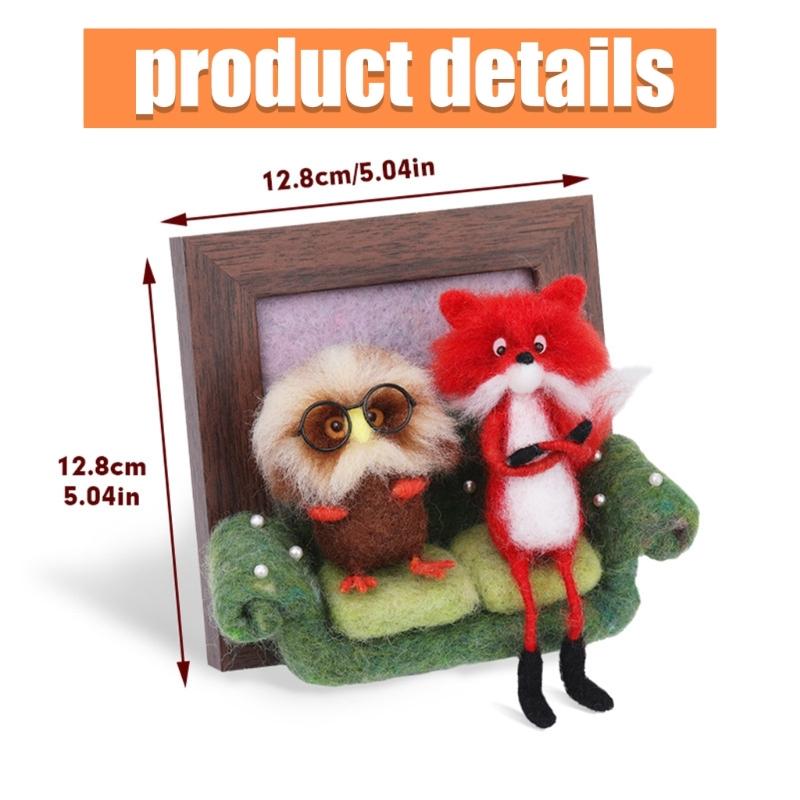 Lovely Animal Frame Needle Felting Starter Kits Needle Felting Kits Felting Needle Set Needle Felt Pad for Craft