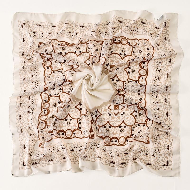 

New hot-selling cm large square scarf copy edge printing nail diamond square scarf fashion temperament shawl bag head scarf 110*110CM