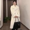 Winter New Suit Collar Lamb Wool Coat Women's Thickened Fur Integrated Long Fur Loose Coat Over the Knee